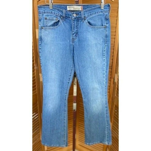 Levi's 515 Women's Nouveau Mid-Rise Boot Cut Denim Blue Jeans Size 8 MIS - Picture 4 of 6